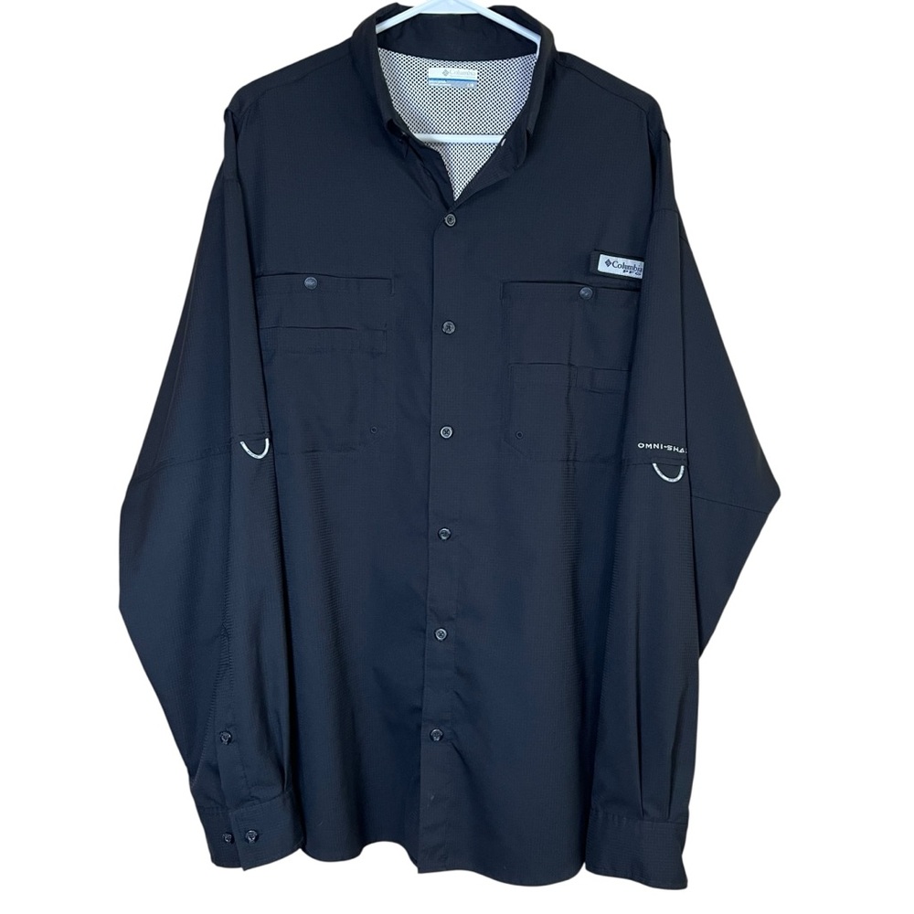 Columbia Men's Black Casual Button Down Shirt - Picture 4 of 14